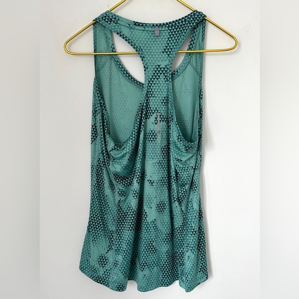 Nike Running Miler DriFit Green Floral Soft Stretch Workout Tank Women’s Large - Picture 3 of 8